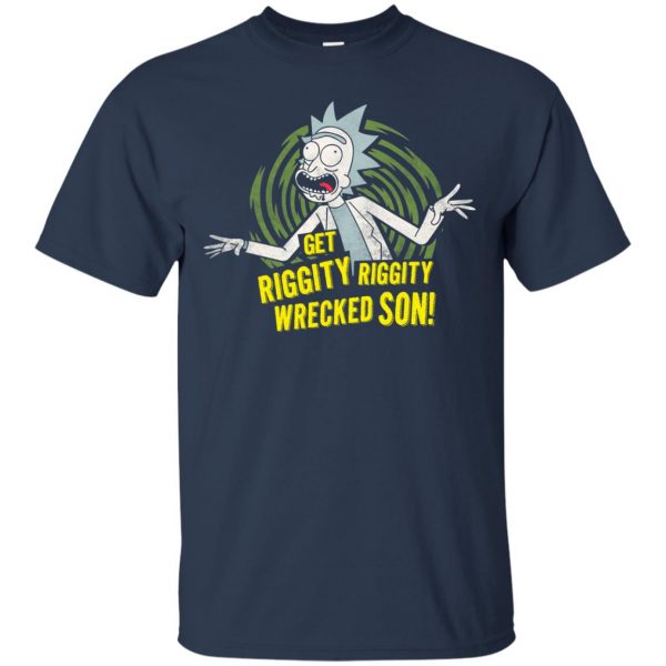 riggity riggity wrecked son t shirt - navy blue