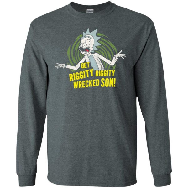 riggity riggity wrecked son long sleeve - dark heather