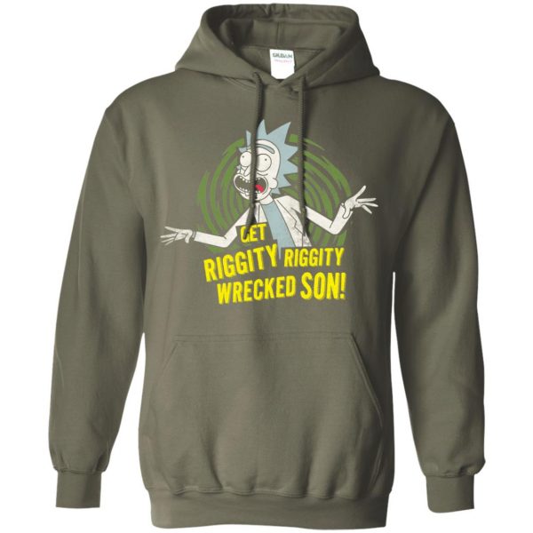 riggity riggity wrecked son hoodie - military green