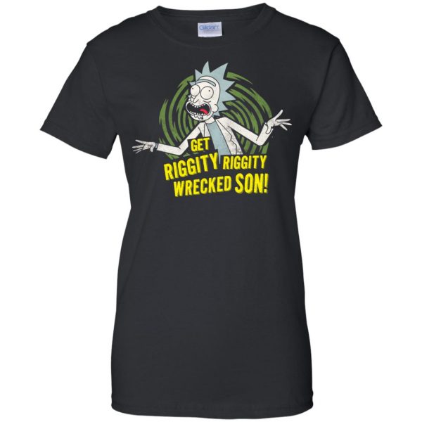 riggity riggity wrecked son womens t shirt - lady t shirt - black