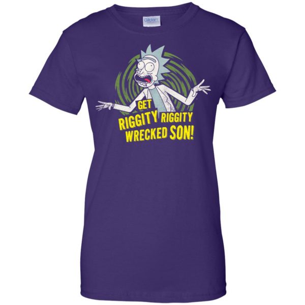 riggity riggity wrecked son womens t shirt - lady t shirt - purple