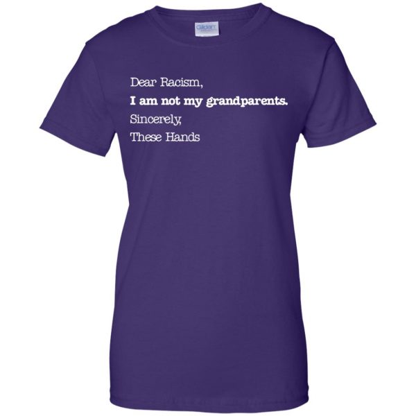 dear racism womens t shirt - lady t shirt - purple