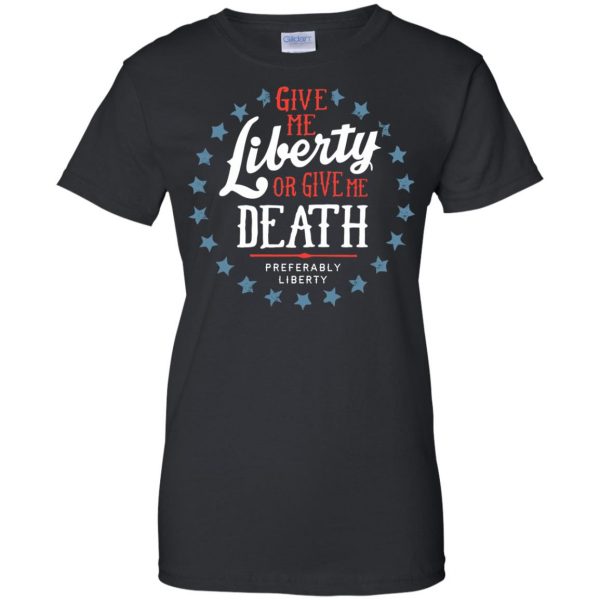 liberty or death womens t shirt - lady t shirt - black