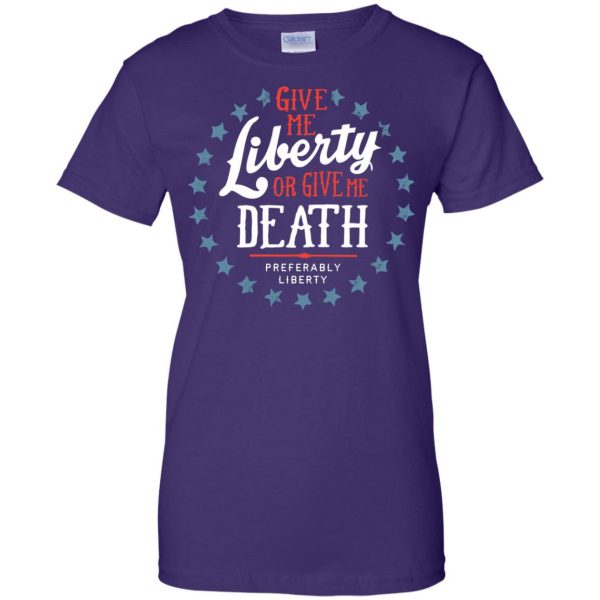 liberty or death womens t shirt - lady t shirt - purple
