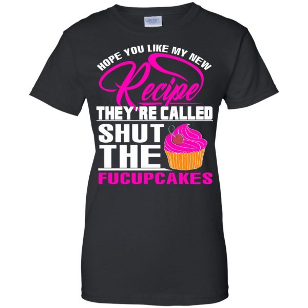shut the fucupcakes womens t shirt - lady t shirt - black