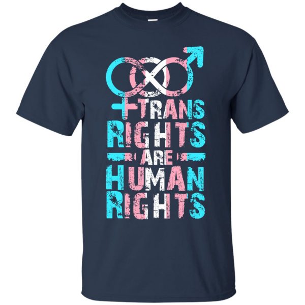 trans rights are human rights t shirt - navy blue