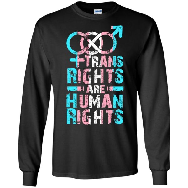 trans rights are human rights long sleeve - black