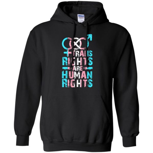trans rights are human rights hoodie - black