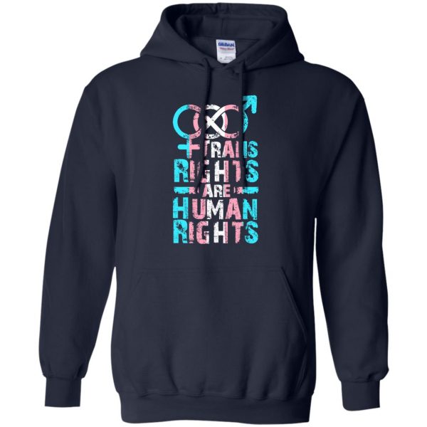 trans rights are human rights hoodie - navy blue
