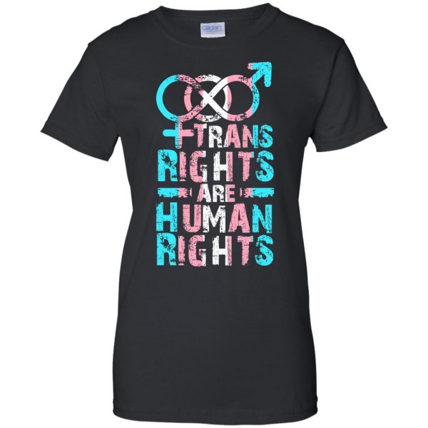 trans rights are human rights womens t shirt - lady t shirt - black