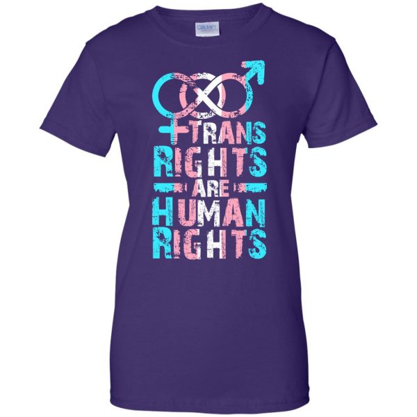 trans rights are human rights womens t shirt - lady t shirt - purple