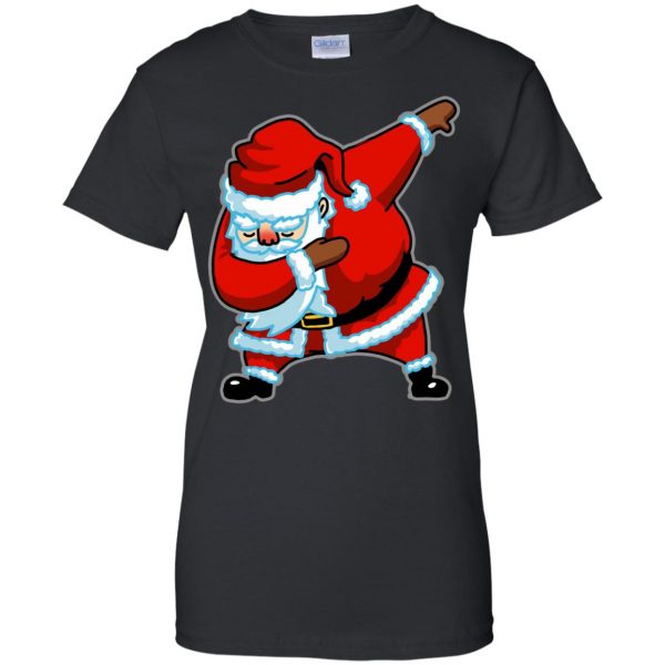 dabbing santa womens t shirt - lady t shirt - black