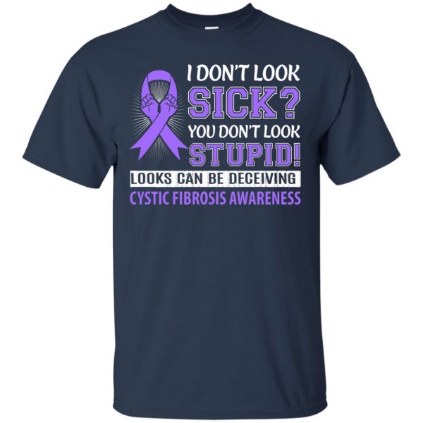 cystic fibrosiss t shirt - navy blue