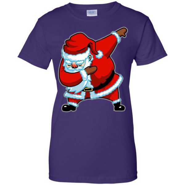 dabbing santa womens t shirt - lady t shirt - purple