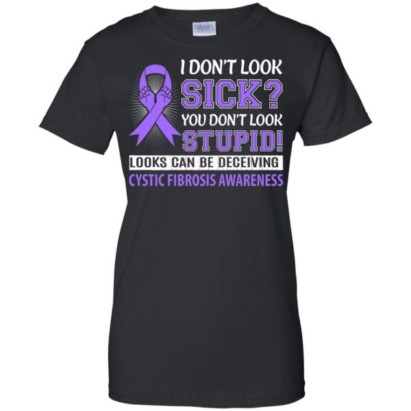 cystic fibrosiss womens t shirt - lady t shirt - black