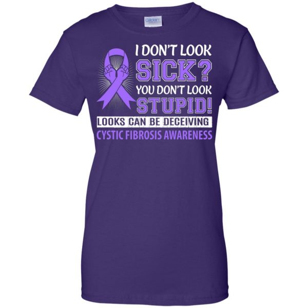 cystic fibrosiss womens t shirt - lady t shirt - purple