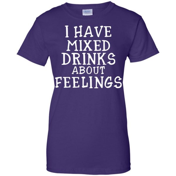 i have mixed drinks about feelings womens t shirt - lady t shirt - purple