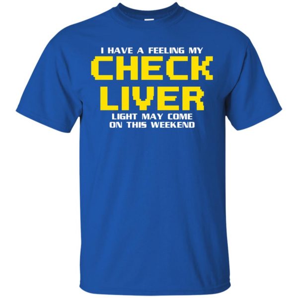 check liver light t shirt - royal blue