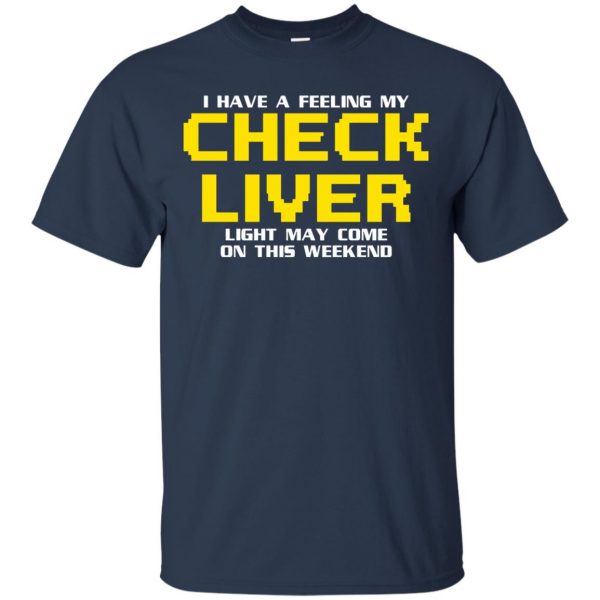 check liver light t shirt - navy blue