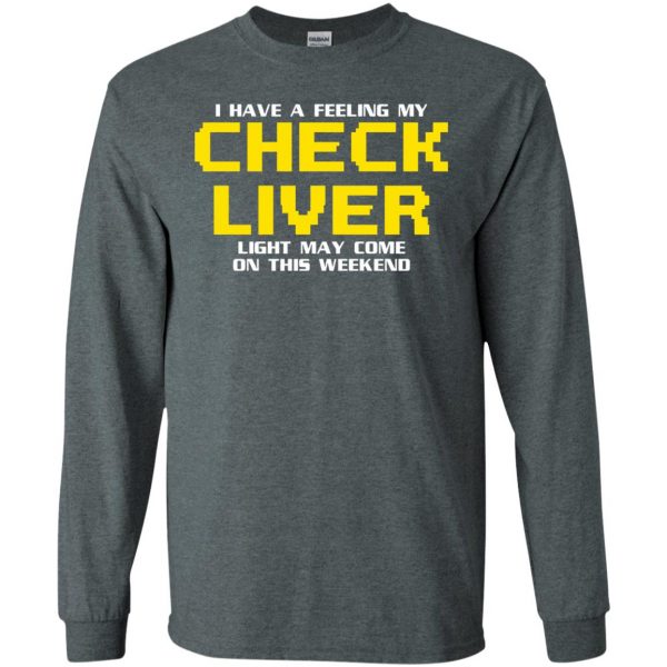 check liver light long sleeve - dark heather