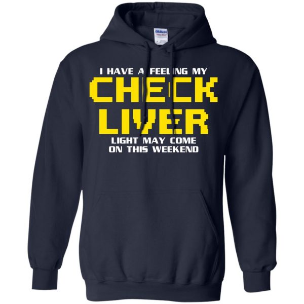 check liver light hoodie - navy blue
