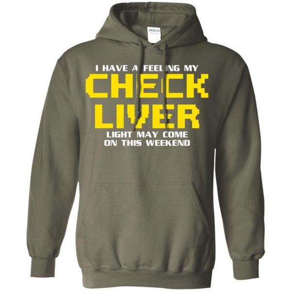 check liver light hoodie - military green