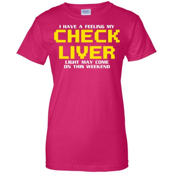 check liver light womens t shirt - lady t shirt - pink heliconia
