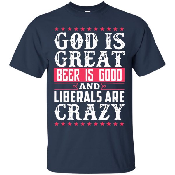 god is great beer is good t shirt - navy blue