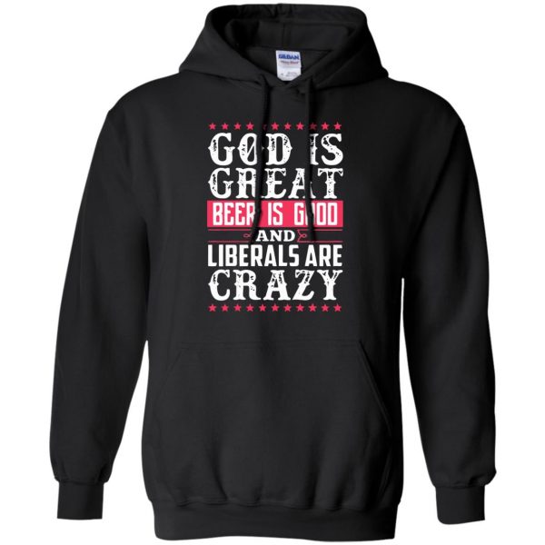 god is great beer is good hoodie - black