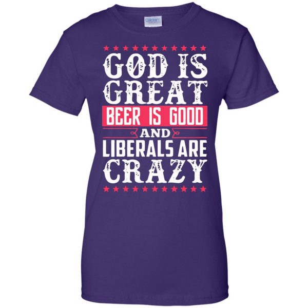 god is great beer is good womens t shirt - lady t shirt - purple