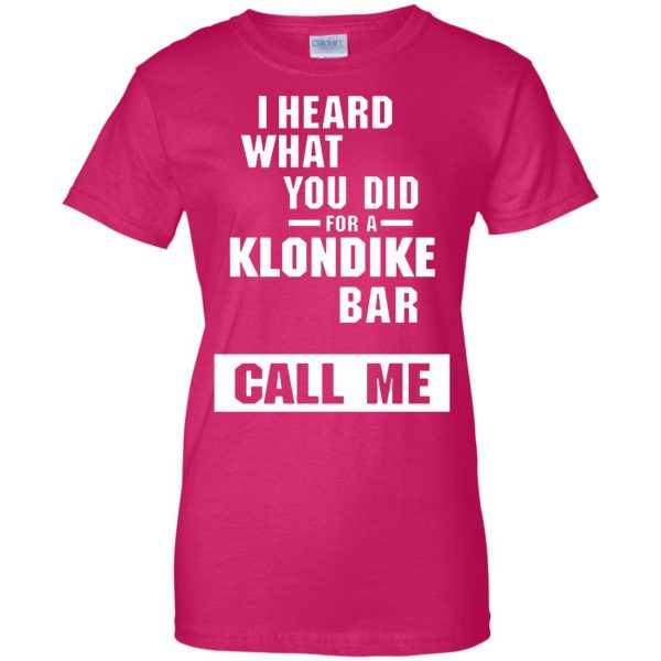 klondike bar womens t shirt - lady t shirt - pink heliconia
