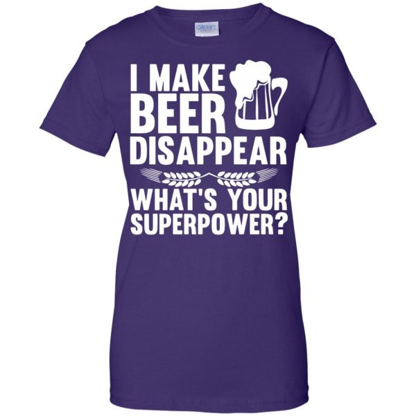 i make beer disappear womens t shirt - lady t shirt - purple