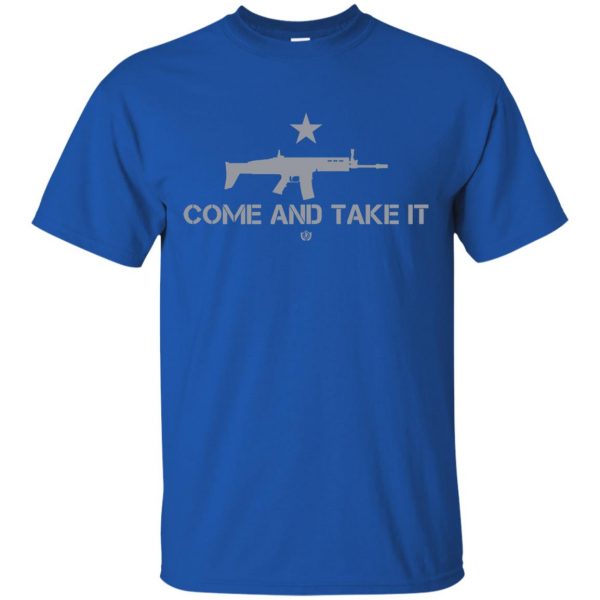 come and take it t shirt - royal blue