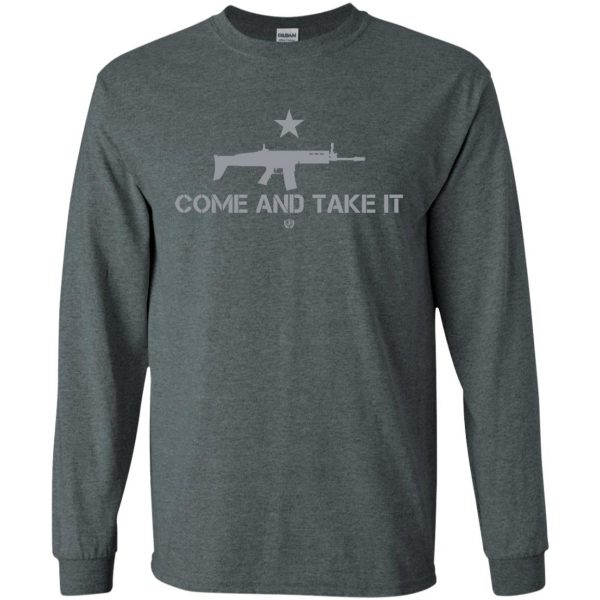 come and take it long sleeve - dark heather
