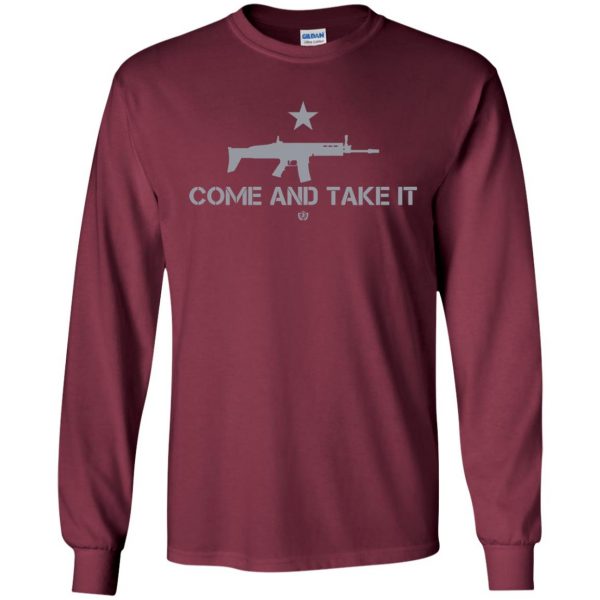 come and take it long sleeve - maroon