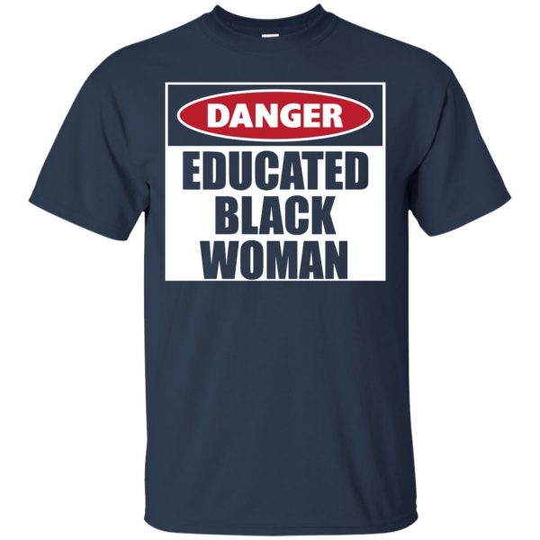 danger educated black man t shirt - navy blue