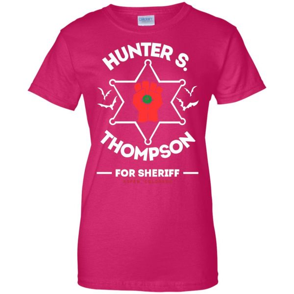 hunter s thompson womens t shirt - lady t shirt - pink heliconia