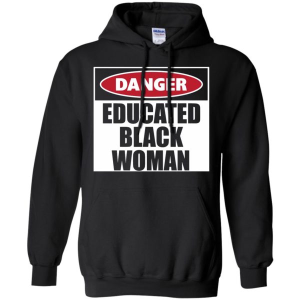 danger educated black man hoodie - black