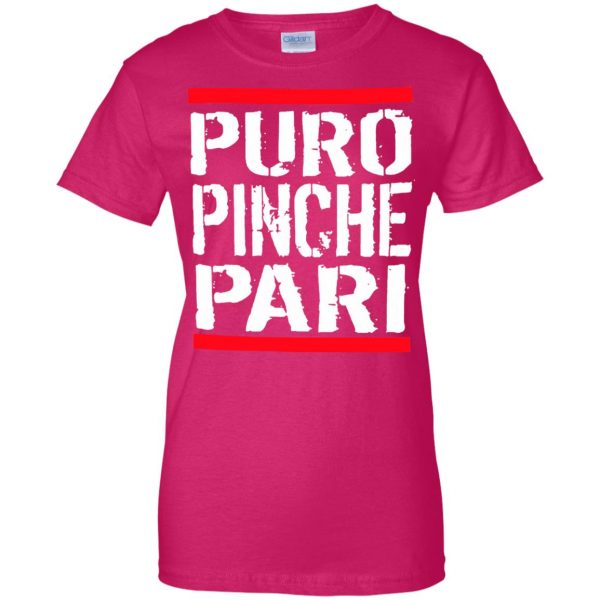 puro pinche pari womens t shirt - lady t shirt - pink heliconia