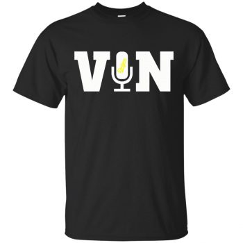 vin scully microphone t shirt - black