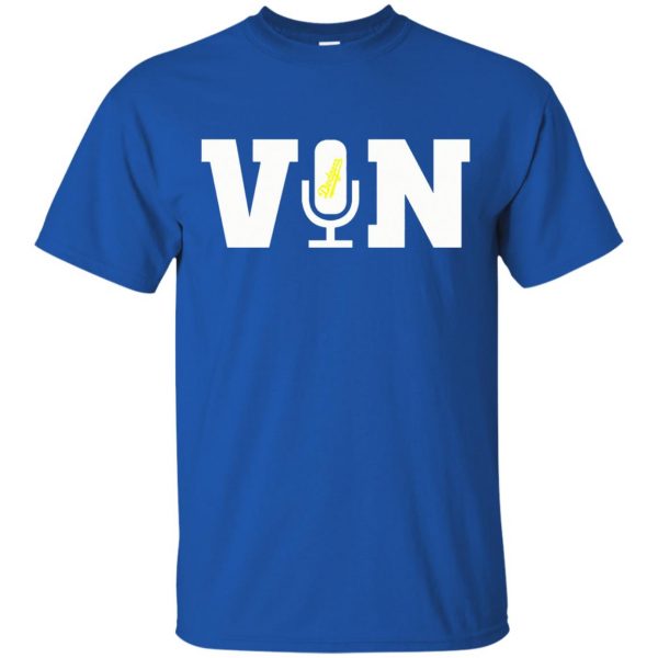 vin scully microphone t shirt - royal blue