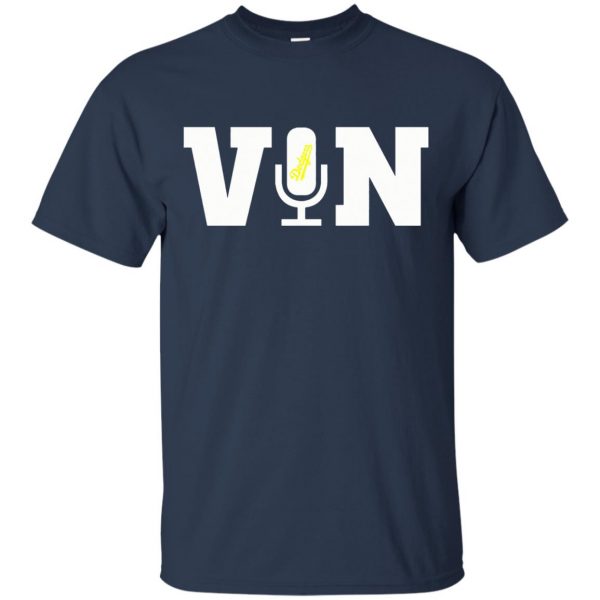 vin scully microphone t shirt - navy blue