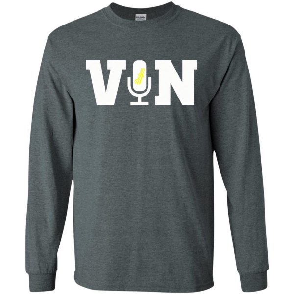 vin scully microphone long sleeve - dark heather