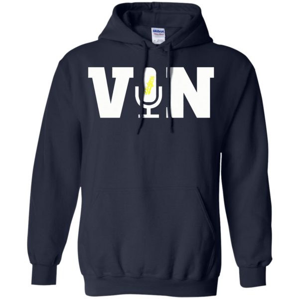 vin scully microphone hoodie - navy blue