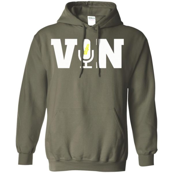 vin scully microphone hoodie - military green