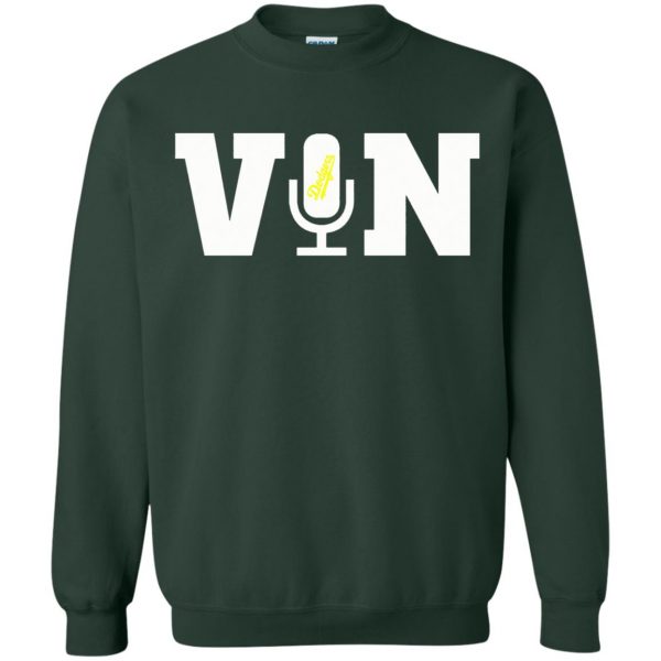 vin scully microphone sweatshirt - forest green