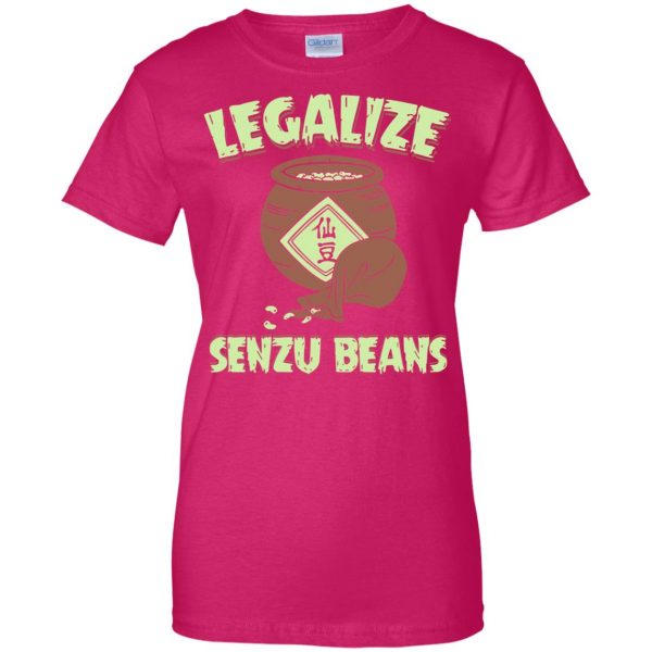 senzu bean womens t shirt - lady t shirt - pink heliconia