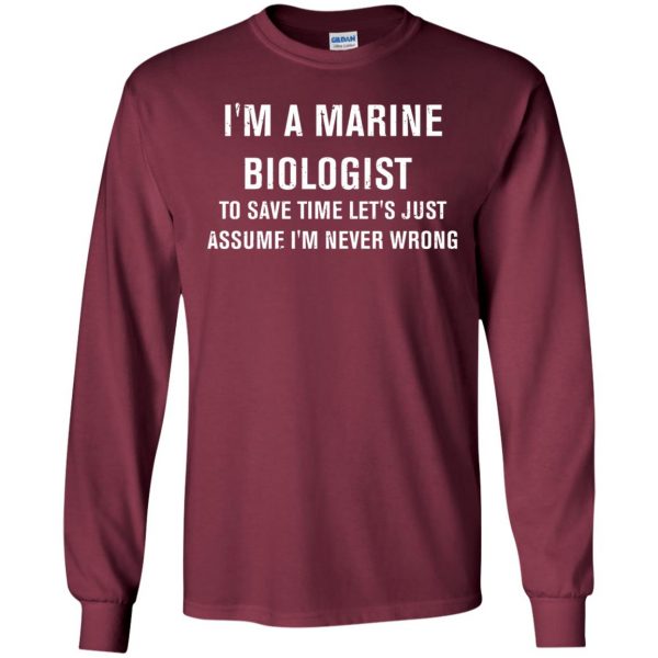 marine biologist long sleeve - maroon