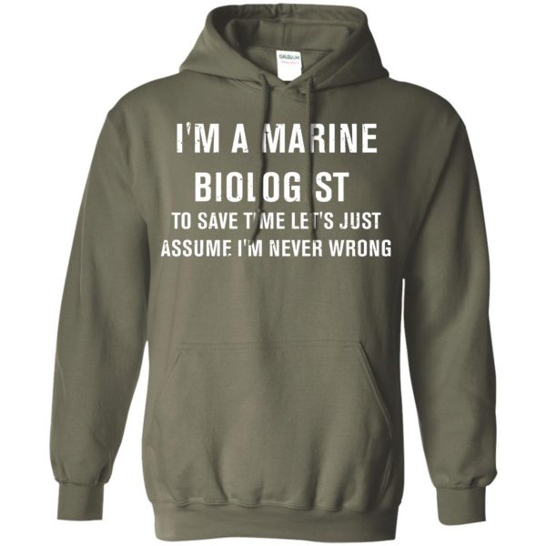 marine biologist hoodie - military green
