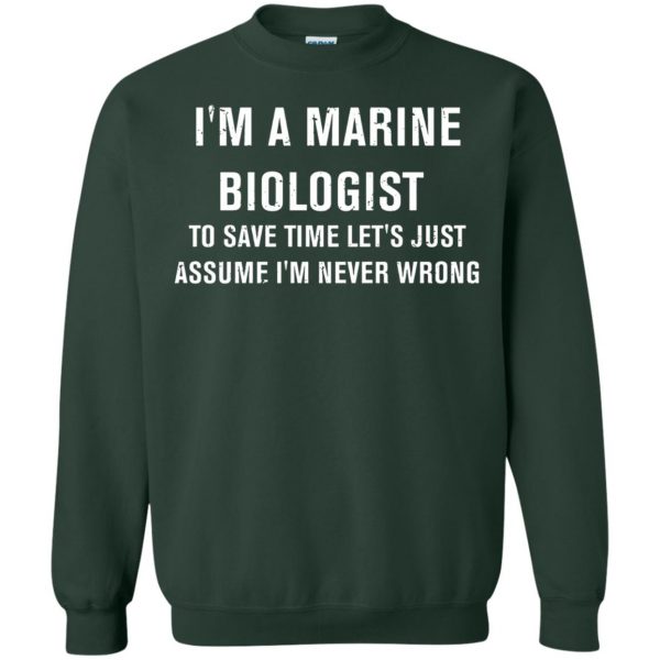 marine biologist sweatshirt - forest green